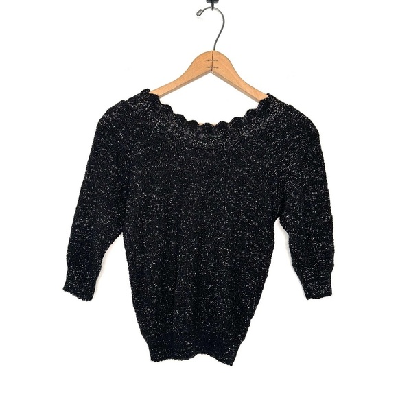 Adele Knit Wear | Vintage Black Metallic Sweater - Picture 4 of 6